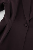 Plunging Neckline Two Piece Blazer Pants Set