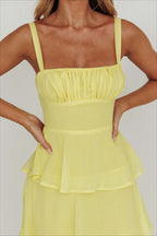 Sexy Backless Halter Tiered Ruched Waist Maxi Prom Dress