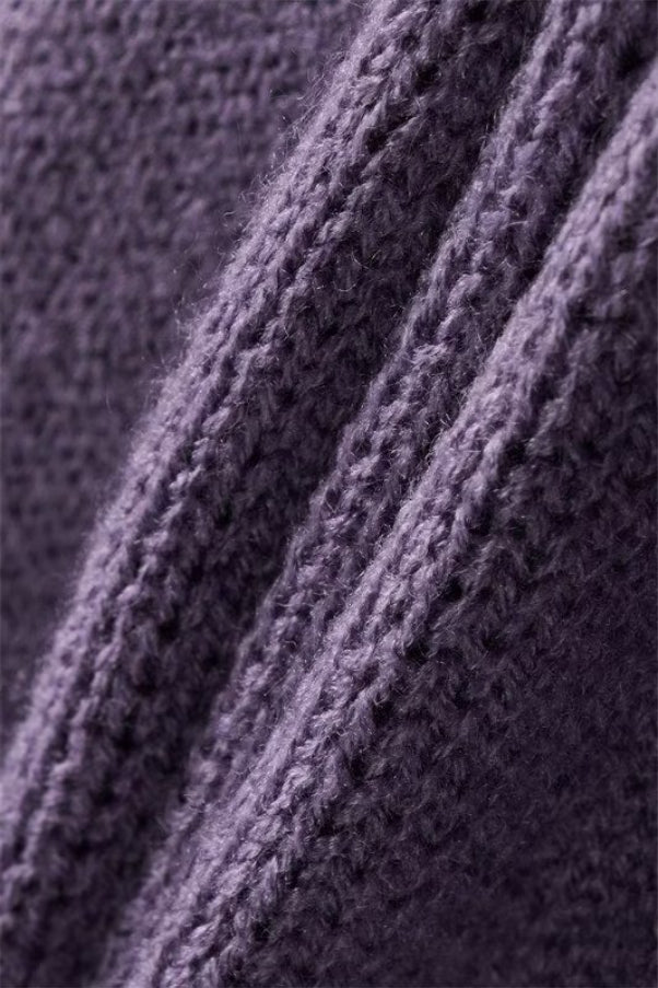 Star Pattern Vintage Knit Zip Up Hoodie