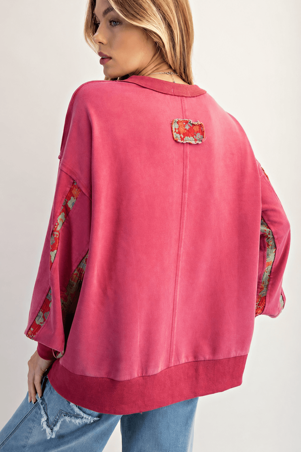 Striped Graphic Crew Neck Sweatshirt