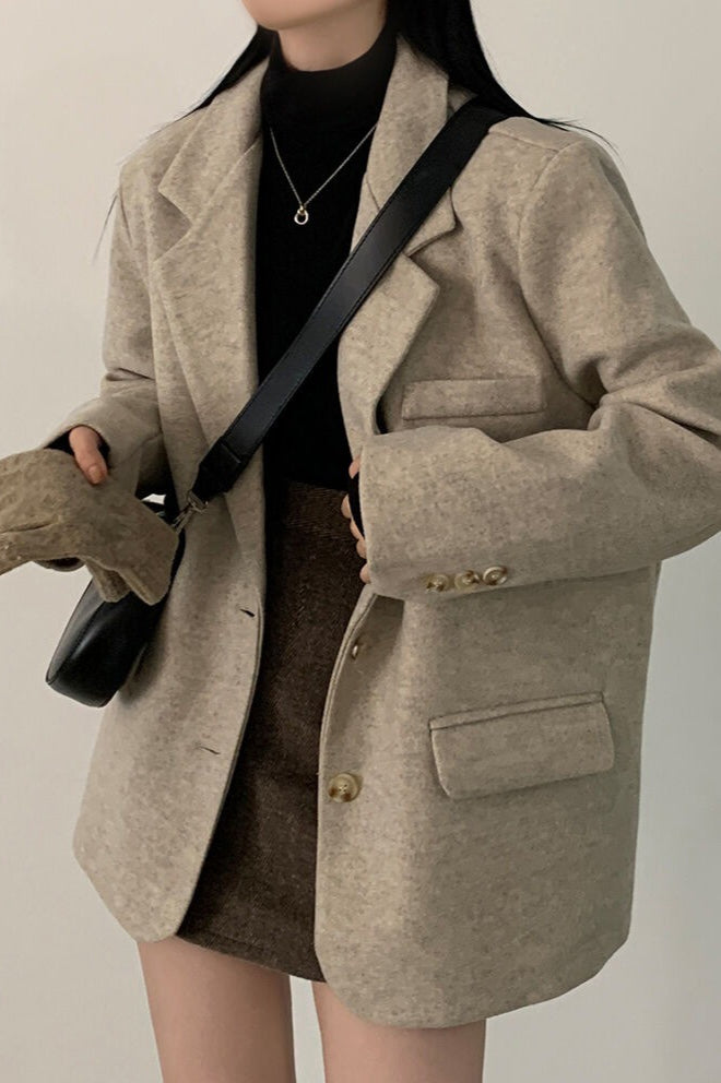 Wool Blend Oversized Longline Blazer Secondary image