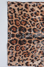 Sequin Leopard Lace Midi Cocktail Dress