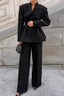 Black Fitted Two Piece Blazer Pants Set