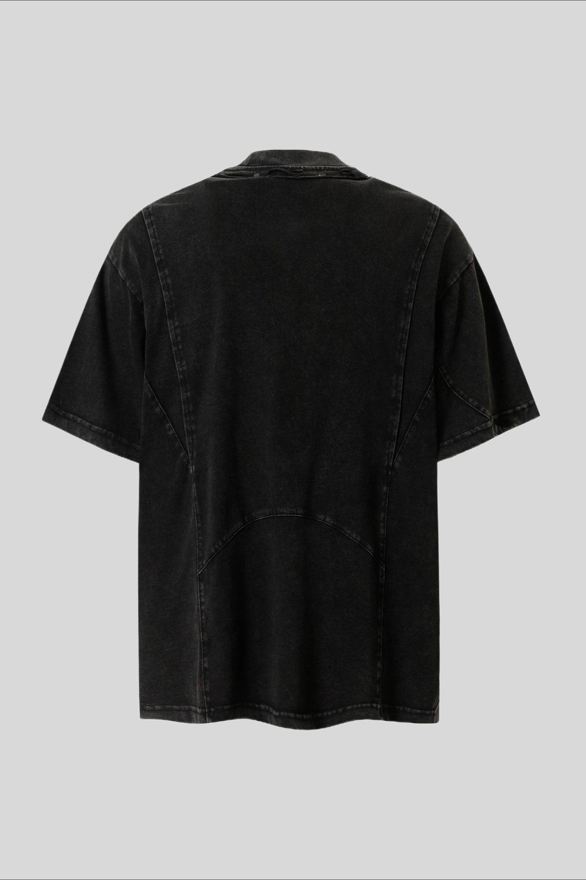 Studded Distressed Collar Washed Oversized Tee