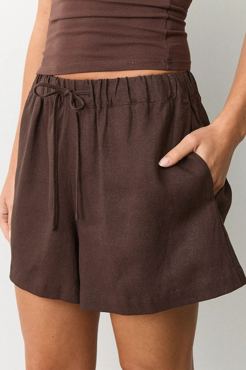 High Waist Drawstring Relaxed Fit Casual Shorts Main image
