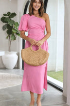 Felicity Elegant Midi Dress S / Pink
