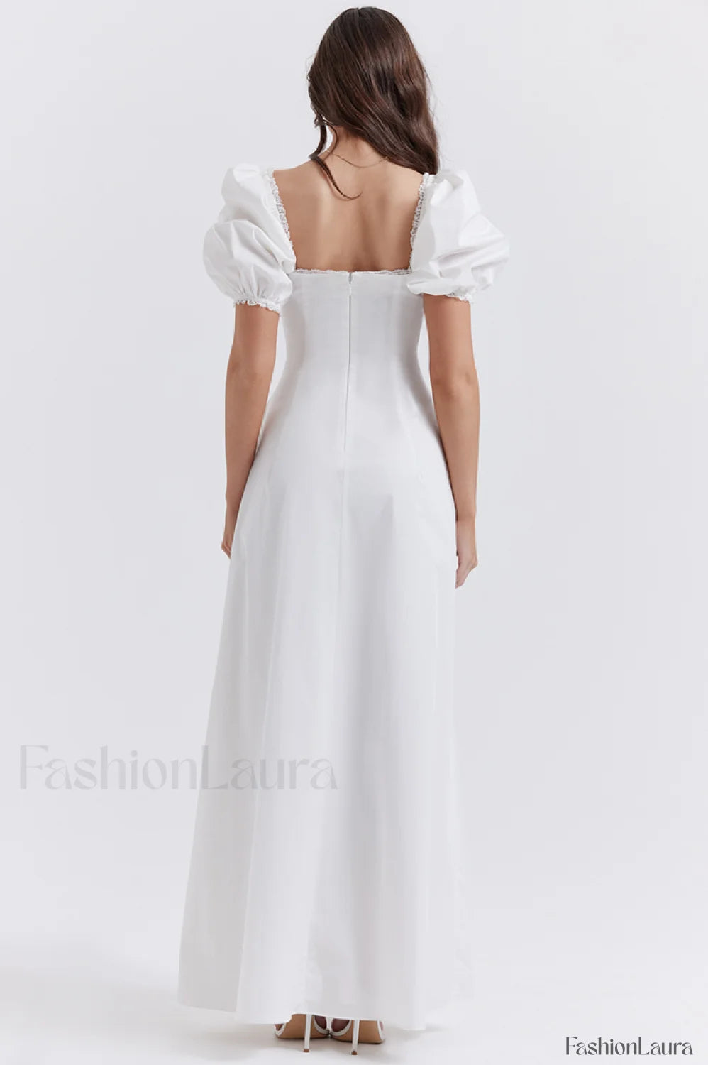 Felizia White Stylish Puff Sleeve Sundress