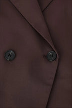 High-Waisted Button Blazer