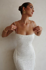 Sexy Spaghetti Strap Back Lace Up Formal Dress