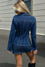 Fitted Long Sleeve Denim Jacket