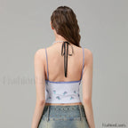 Fitted Lace Trim Crop Top