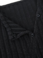 Flare Cuff Graceful Ribbed Knit Top Shirts