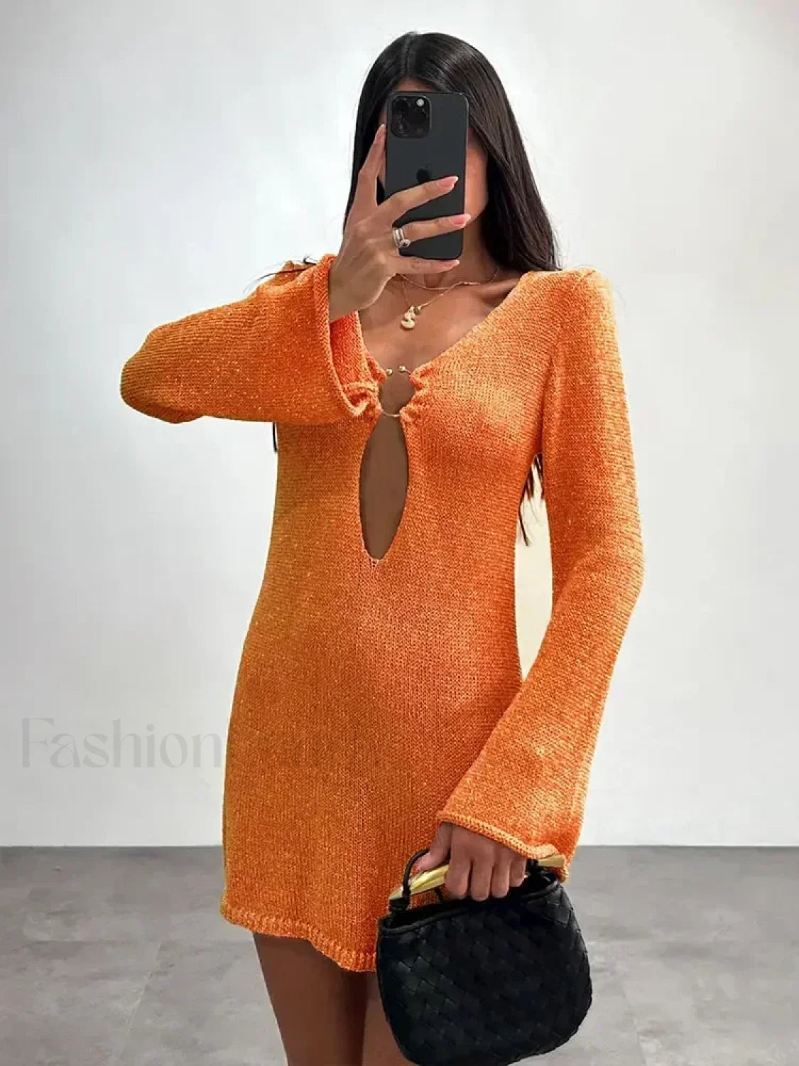 Flared Sleeve Knit Mini Cover Up Secondary image