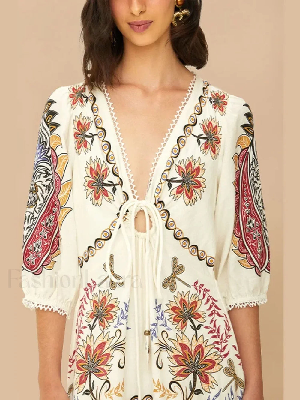 Flax Lantern Sleeve Boho Dress