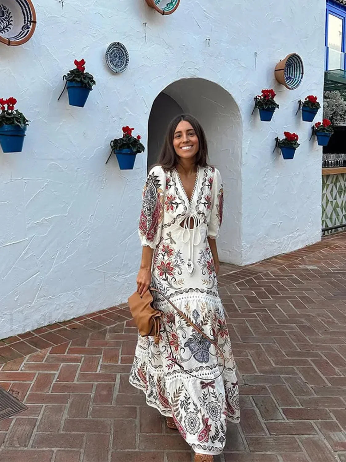 Flax Lantern-Sleeve Boho Dress Secondary image