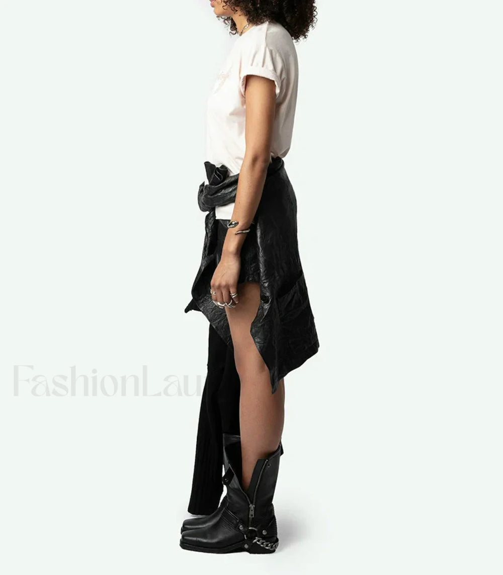 Flocked Crystal Letter T Shirt