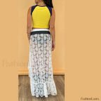 Floral Asymmetrical Midi Skirt