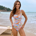 Floral Bandeau One Piece pink2 / S