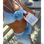 Floral Brazilian Micro Bikini Three Piece Set