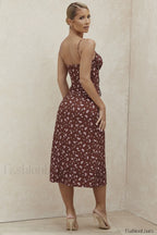 Floral Bustier Stylish Midi Dress