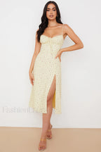 Floral Bustier Stylish Midi Dress