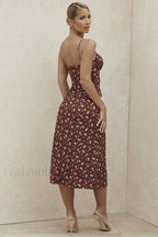 Floral Bustier Stylish Midi Dress