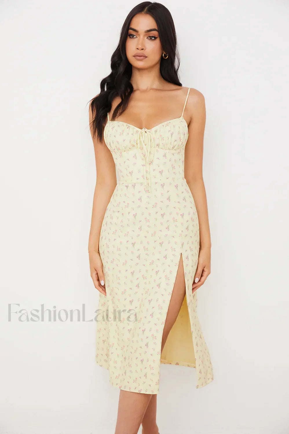 Floral Bustier Stylish Midi Dress