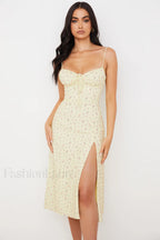 Floral Bustier Stylish Midi Dress