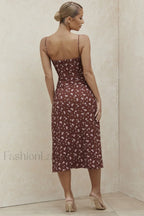 Floral Bustier Stylish Midi Dress