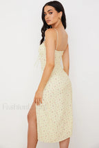 Floral Bustier Stylish Midi Dress