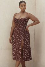 Floral Bustier Stylish Midi Dress