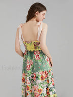 Floral Cami Straps Boho Dress