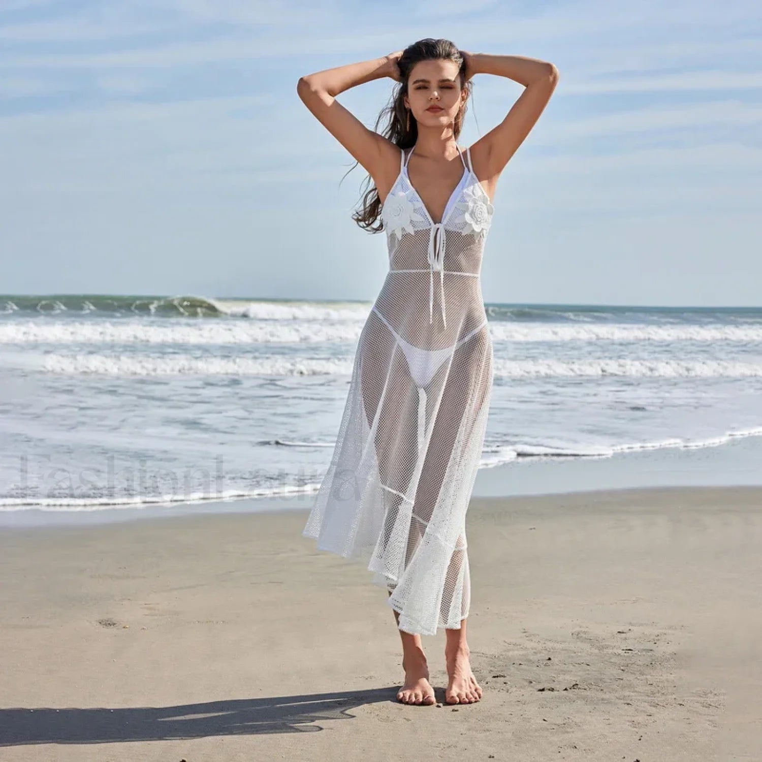 Floral Crochet Maxi Dress Cover Up Secondary image