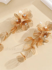 Floral Decor Graceful Fringed Earrings Earrings
