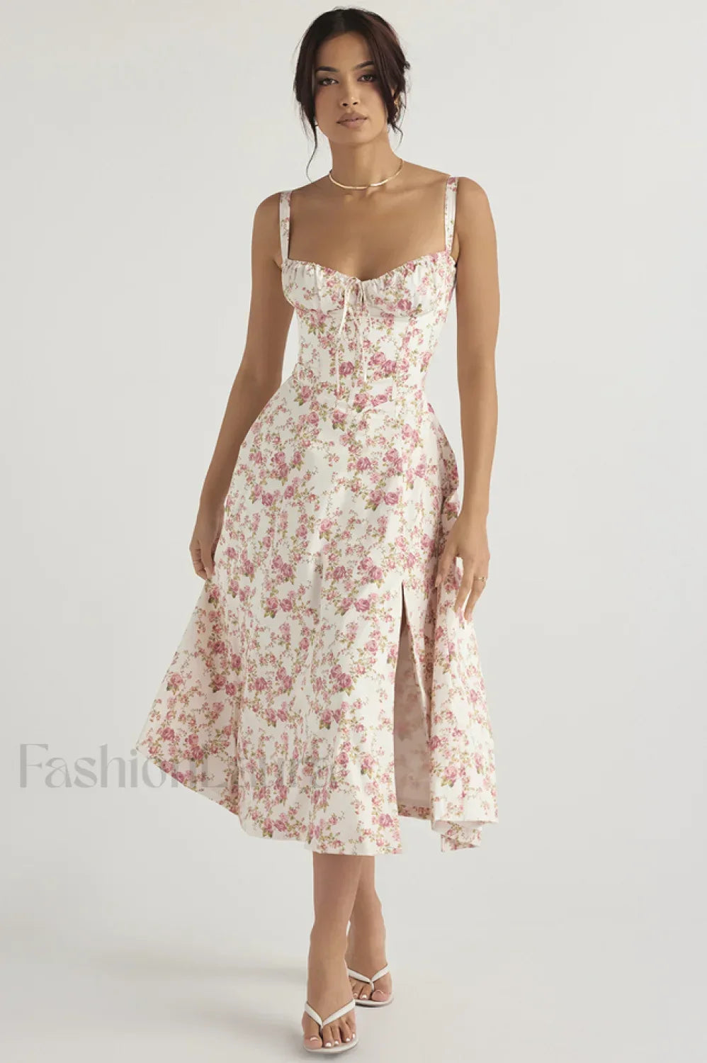 Floral Elegant Print Sundress XS / Rose Print