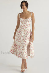 Floral Elegant Print Sundress XS / Rose Print