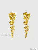 Floral Fringed Earrings Gold / One Size Earrings