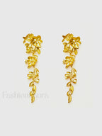 Floral Fringed Earrings Gold / One Size Earrings