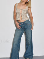 Floral Front Tie Slim Crop Top