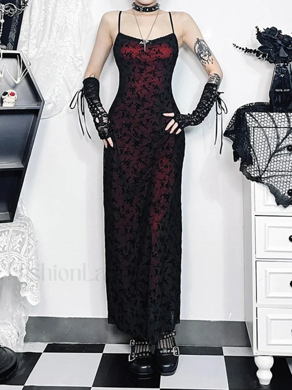 Floral Grunge Lolita Witchy Harajuku Flocking Fairy Sleeveless Vintage Camisole Dress