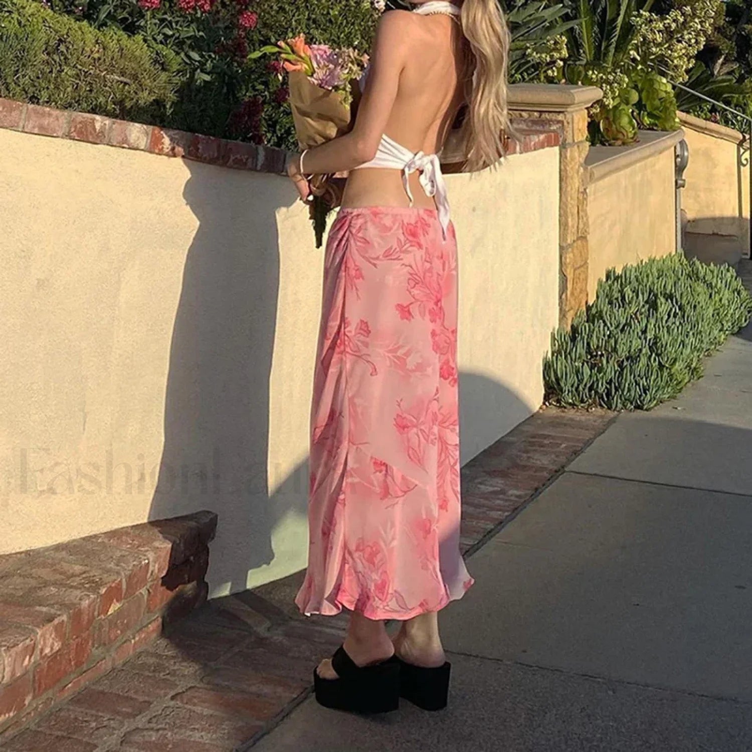 Floral Hip Slim Midi Skirt Secondary image
