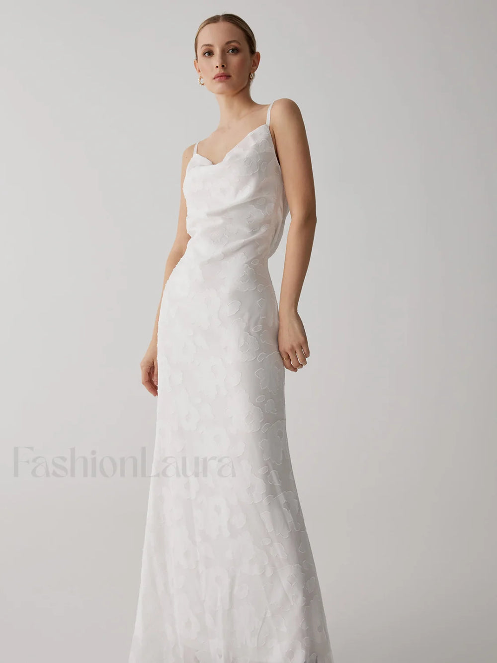 Floral Jacquard Open Trendy Back Long Dress Dresses