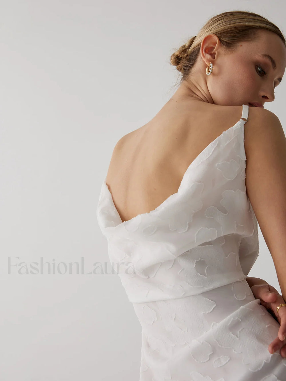 Floral Jacquard Open Trendy Back Long Dress Dresses