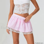 Floral Lace Patchwork Mini Skirt