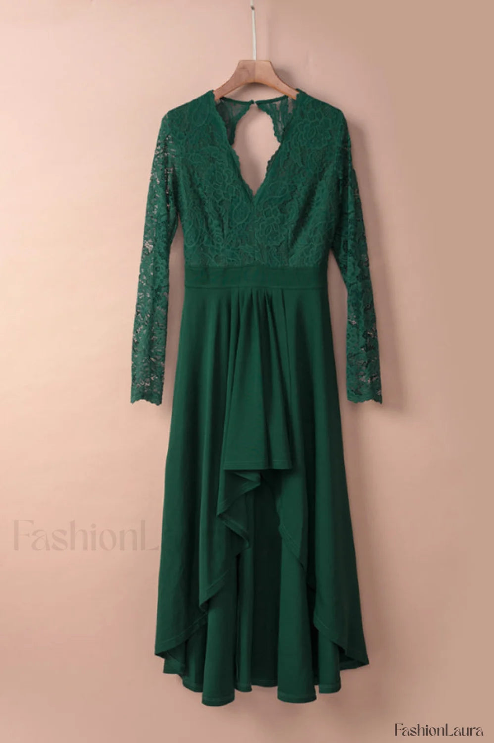 Floral Lace Satin Charming Maxi Prom Dress