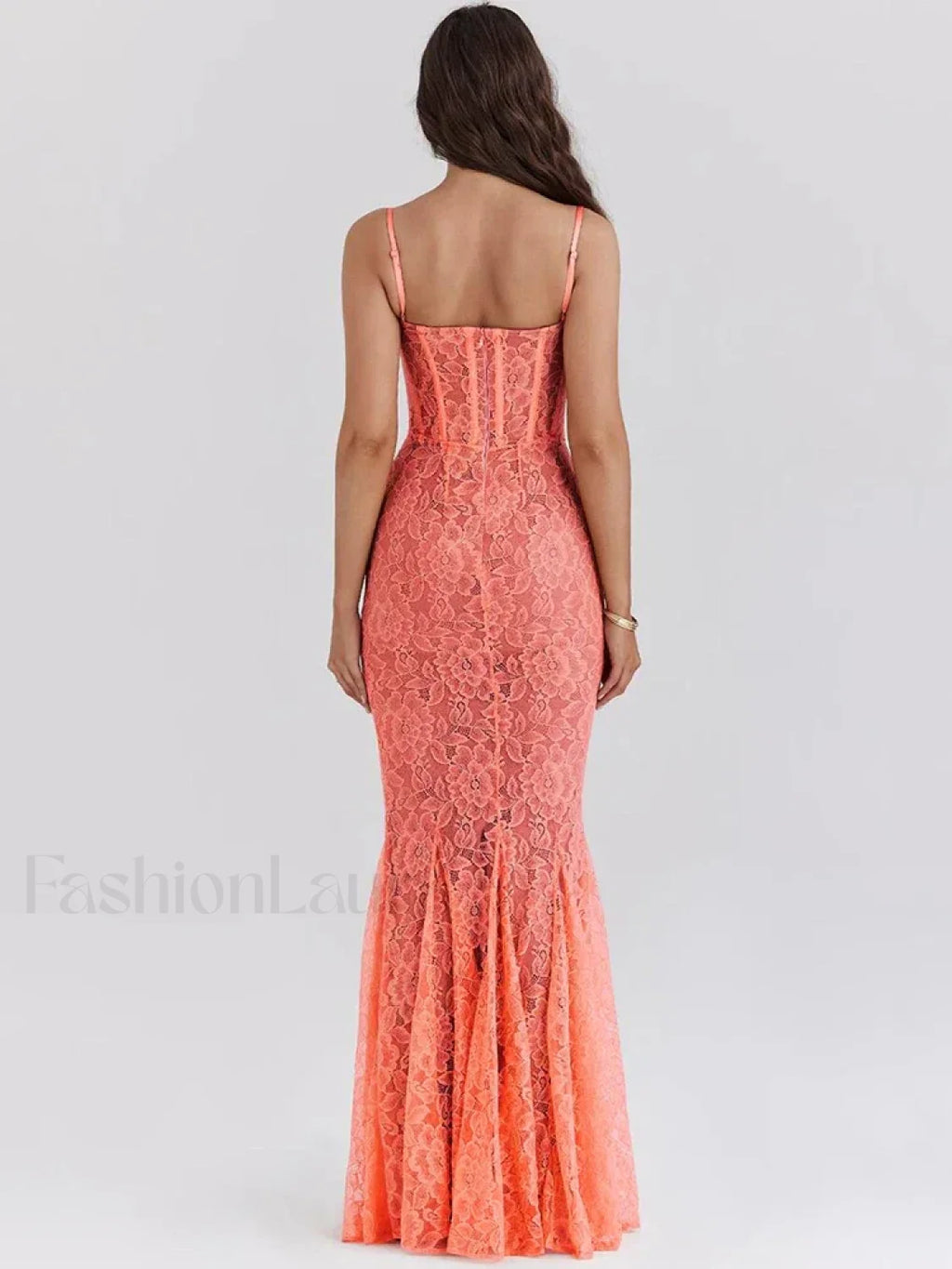 Floral Orange Spaghetti Maxi Dress