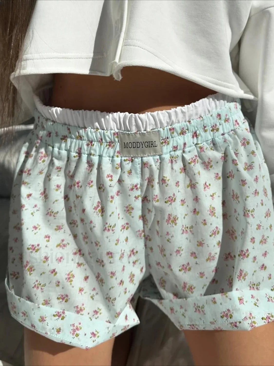 Floral Patchwork Holiday Shorts Short Blue / S Main image