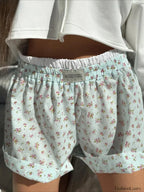 Floral Patchwork Holiday Shorts Short Blue / S