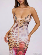 Floral Sling Bodycon Maxi Dress