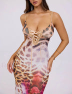 Floral Sling Bodycon Maxi Dress